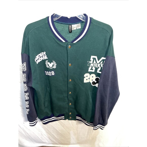 Disney H & M Men’s Sweater Jacket Size Medium Green Black Going Out Party Fun - Picture 1 of 12